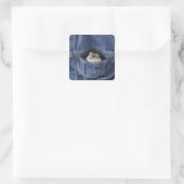 Sticker Carré Hamster dans la poche (Sac)