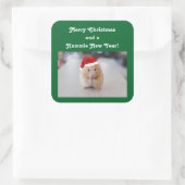 Sticker Carré Hamster de Noël (Sac)