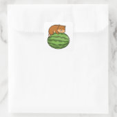 Sticker Carré Hamster with Watermelon (Sac)