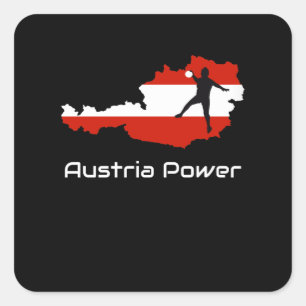 Sticker Carré Handball - Austria Power Austria Shirt