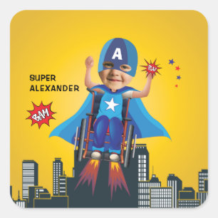 Sticker Carré Handicap Volant Superhero Fun Anniversaire