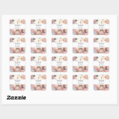 Sticker Carré handmade with Love Eiffel Tower and Flowers (Feuille)