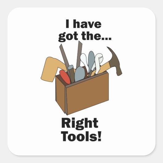 Sticker Carré Handyman Toolbox I Have Got Right Tools  (Devant)