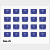 Sticker Carré hanoukka heureuse bleue (Feuille)