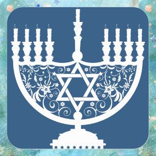 Sticker Carré Hanoukka Menorah