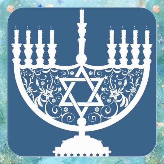 Sticker Carré Hanoukka Menorah