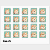 Sticker Carré Happi Corgi dodu en argile (Feuille)