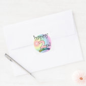 Sticker Carré Happy 2nd Birthday (rose) (Enveloppe)
