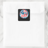Sticker Carré Happy 4 juillet - drapeau américain Couleur (Sac)