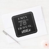 Sticker Carré HAPPY 78E ANNIVERSAIRE ; Style Art Déco ; Nom pers (Enveloppe)