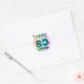 Sticker Carré Happy 80th Birthday (Enveloppe)