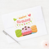 Sticker Carré Happy Birthday (Enveloppe)