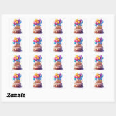 Sticker Carré Happy Birthday Balloons (Feuille)