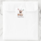 Sticker Carré Happy Birthday French Bulldog (Sac)