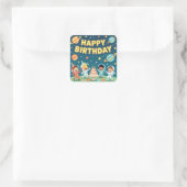 Sticker Carré Happy birthday space theme (Sac)