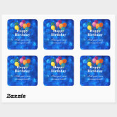 Sticker Carré Happy Birthday Template, personalize, (Feuille)