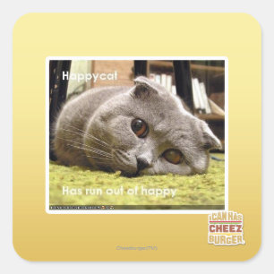 Sticker Carré Happy cat, de happy