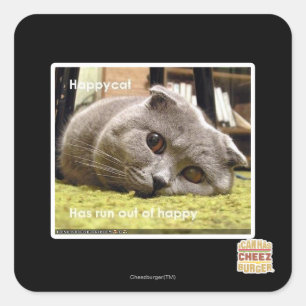 Sticker Carré Happy cat, de happy