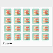 Sticker Carré Happy Clay Shrimp Sushi Stack (Feuille)