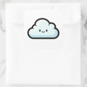 Sticker Carré Happy Cloud – Cute Kawaii Illustration (Sac)