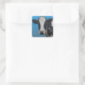 Sticker Carré Happy Cow Portrait (Sac)