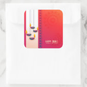 Sticker Carré Happy Diwali - Festival of Lights (Sac)