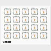 Sticker Carré Happy Easter Baby Chick Custom Candle Label (Feuille)