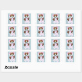 Sticker Carré Happy Easter Basset Hound Easter Bunny (Feuille)