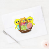 STICKER CARRÉ "HAPPY EASTER" CHICS (Enveloppe)