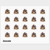 Sticker Carré Happy Easter Rottweiler Dogs (Feuille)