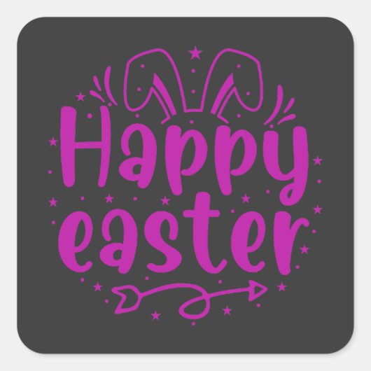 Sticker Carré Happy Eggster - Chasse (Devant)