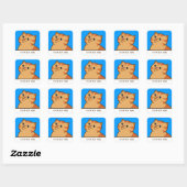 Sticker Carré Happy Fat Orange Chat (Feuille)