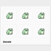 Sticker Carré Happy Frog – Cute Kawaii Animal Illustration (Feuille)