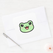 Sticker Carré Happy Frog – Cute Kawaii Illustration (Enveloppe)