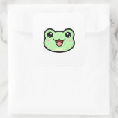 Sticker Carré Happy Frog – Cute Kawaii Illustration (Sac)