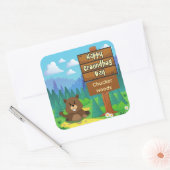 Sticker Carré happy ground hog day in woods (Enveloppe)