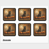 Sticker Carré Happy Halloween Black Cat Collection (Feuille)