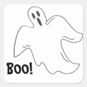 Sticker Carré Happy Halloween Boo Éffrayant Ghost Haunted House (Devant)