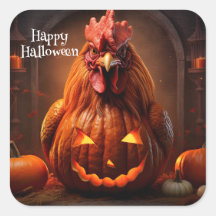 Happy Halloween Chicken Rooster Citrouille papier 