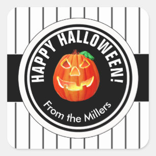 Sticker Carré Happy Halloween Citrouille ID212