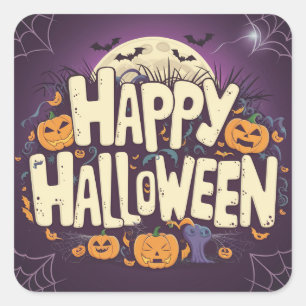 Sticker Carré Happy Halloween - Fête