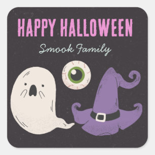 Sticker Carré Happy Halloween GHOST