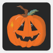 Sticker Carré Happy Halloween Jack-o'-lantern Illustration Art (Devant)
