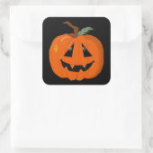 Sticker Carré Happy Halloween Jack-o'-lantern Illustration Art (Sac)