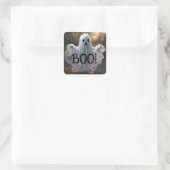 Sticker Carré Happy Halloween Sceau d'enveloppe de fantôme (Sac)