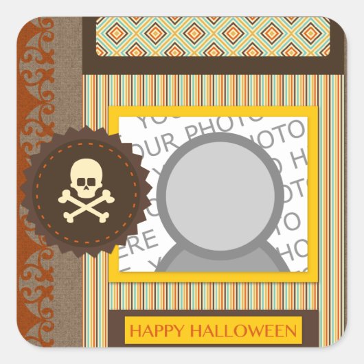 Sticker Carré happy halloween (scrapbook) (Devant)
