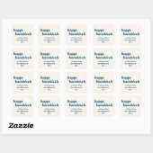 Sticker Carré Happy Hanoukka Simple Turquoise Blue Personnalisé (Feuille)