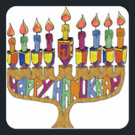 Sticker Carré Happy Hanukkah Dreidels Menorah<br><div class="desc">You are viewing The Lee Hiller Design Collection. Appareil,  Venin & Collectibles Lee Hiller Photofy or Digital Art Collection. You can view her her Nature photographiy at at http://HikeOurPlanet.com/ and follow her hiking blog within Hot Springs National Park.</div>