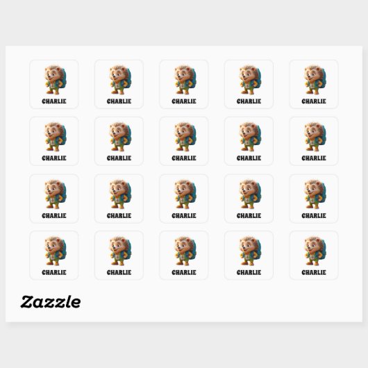 Sticker Carré Happy Hedgehog (Feuille)