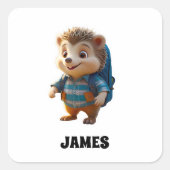 Sticker Carré Happy Hedgehog 4 (Devant)
